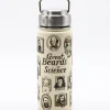 Cognitive Surplus Beards of Science 18 oz. Stainless Steel Water Bottle / Travel Mug | * Travel Mugs | Water Bottles