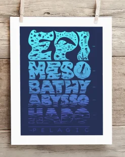 Cognitive Surplus Beneath the Waves Museum Print* Wall Art | Marine Biology