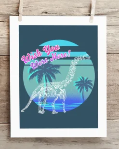 Cognitive Surplus Dino: Wish You Were Here! Museum Print* Wall Art | Paleontology