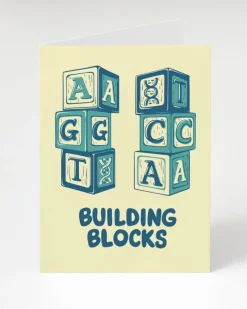 Cognitive Surplus DNA Building Blocks Card - New Baby Card | * Greeting Cards | Genetics