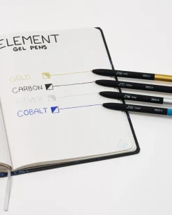 Cognitive Surplus Element Gel Pens (Single)* Black Paper Notebooks | Pens