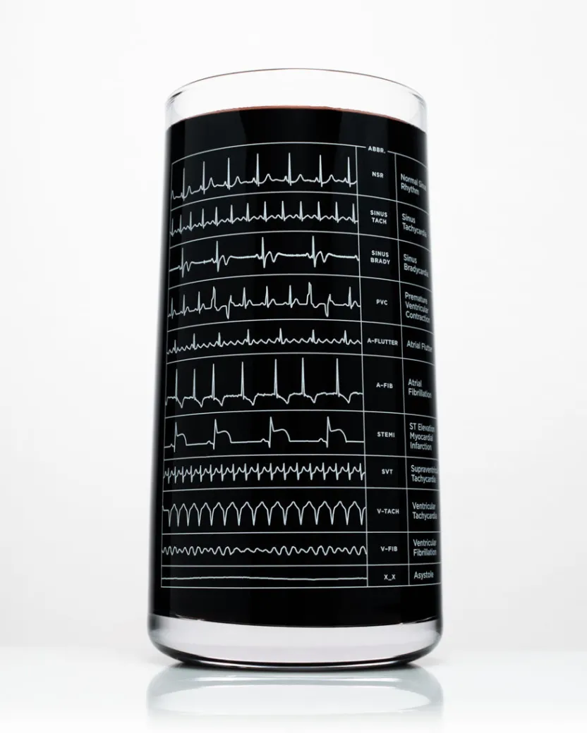 Cognitive Surplus Heartbeat Drinking Glass – EKG Tumbler | * Drinking Glasses | Medicine