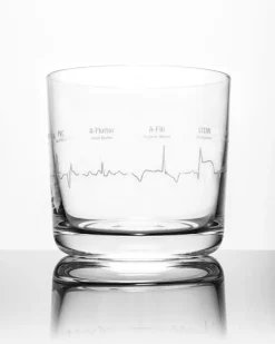 Cognitive Surplus Heartbeat Whiskey Glass - Scotch Glass | * Rocks Glasses | Medicine