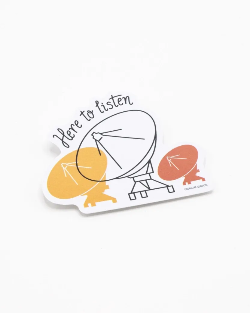 Cognitive Surplus Here to Listen: VLA Sticker* Stickers | Astronomy