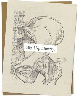 Cognitive Surplus Hip Hip Hooray - Medical Graduation Card - Hip Replacement | * Greeting Cards | Medicine