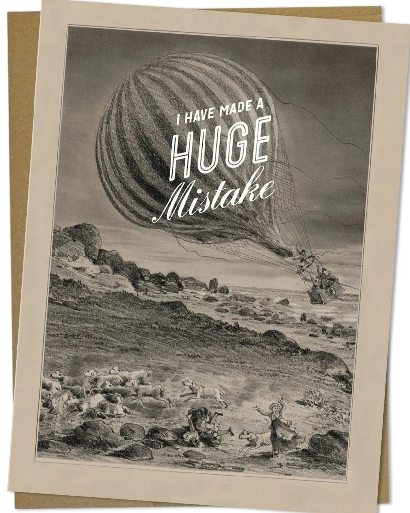 Cognitive Surplus Huge Mistake Apology Card - I'm Sorry Humor Card | * Greeting Cards