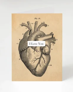 Cognitive Surplus I Love You Anatomical Heart Card - Medical Illustration | * Greeting Cards | Medicine