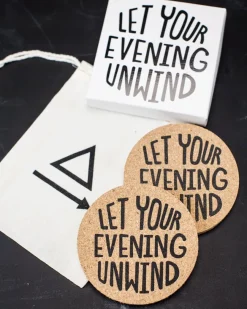 Cognitive Surplus Let Your Evening Unwind Coasters* Cocktail Accessories