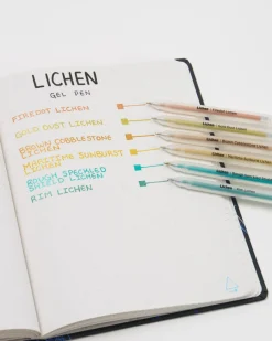 Cognitive Surplus Lichen Metallic Metallic Gel Pens (Pack of 6)* Black Paper Notebooks | Pens