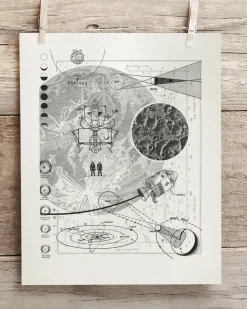 Cognitive Surplus Moon Scientific Illustration Museum Print* Wall Art | Geology + Earth Science