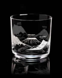Cognitive Surplus Mountain Peaks Whiskey Glass - Scotch Glass | * Rocks Glasses | Geology + Earth Science