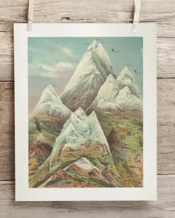 Cognitive Surplus Mountain Regions 2 Scientific Illustration Museum Print* Wall Art | Geology + Earth Science