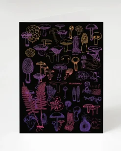 Cognitive Surplus Neon Mushrooms Card - Science Stationery | * Greeting Cards | Kitchen Science