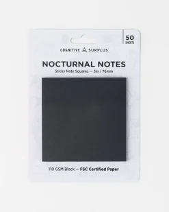 Cognitive Surplus Nocturnal Notes - Sticky Pad | * Black Paper Notebooks | Notepads