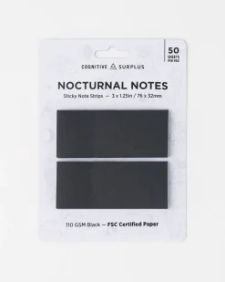 Cognitive Surplus Nocturnal Notes - Sticky Pad | * Black Paper Notebooks | Notepads