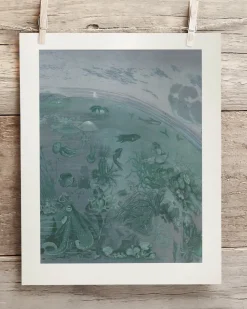 Cognitive Surplus Ocean Planet Scientific Illustration Museum Print* Wall Art | Marine Biology