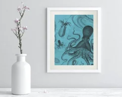 Cognitive Surplus Octopus & Squid Scientific Illustration Museum Print* Wall Art | Marine Biology