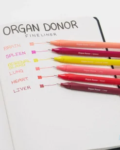 Cognitive Surplus Organ Donor Fineliner Pens (Pack of 6)* Pens | Medicine