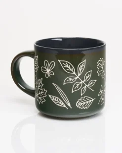 Cognitive Surplus Pressed Leaves Mug - Hand Carved | * Mugs | Botany