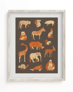 Cognitive Surplus Retro Mammals Museum Print* Wall Art | Veterinary Science
