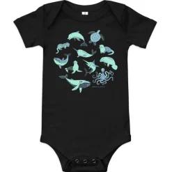 Cognitive Surplus Retro Marine Life Baby Bodysuit* Baby Bodysuits | Marine Biology