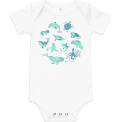 Cognitive Surplus Retro Marine Life Baby Bodysuit* Baby Bodysuits | Marine Biology