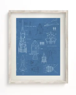 Cognitive Surplus Rocketry Scientific Illustration Museum Print* Wall Art | Astronomy