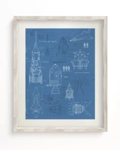 Cognitive Surplus Rocketry Scientific Illustration Museum Print* Wall Art | Astronomy