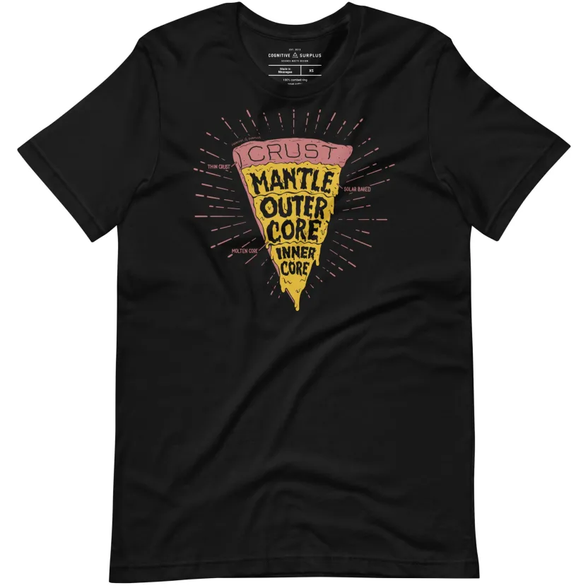 Cognitive Surplus Slice of Earth Pizza Graphic Tee* Unisex Graphic Tees | Geology + Earth Science