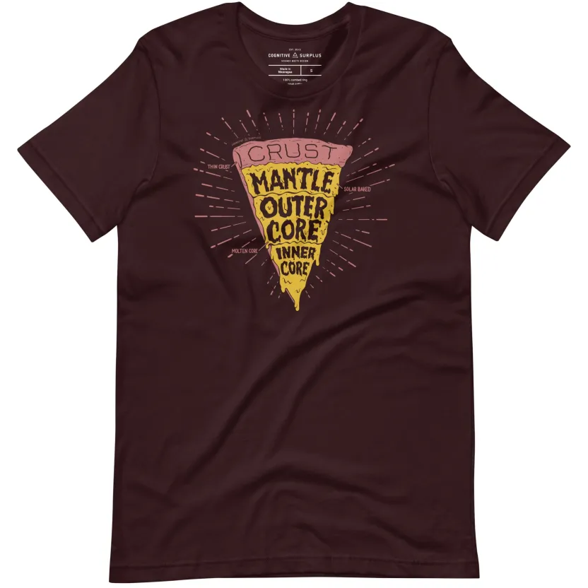 Cognitive Surplus Slice of Earth Pizza Graphic Tee* Unisex Graphic Tees | Geology + Earth Science