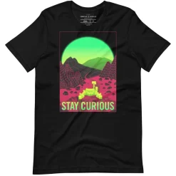 Cognitive Surplus Stay Curious - Vaporwave Mars Rover Graphic Tee* Unisex Graphic Tees | Engineering