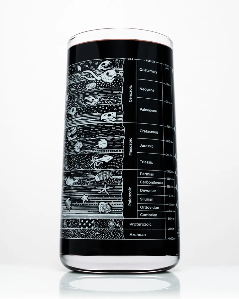 Cognitive Surplus Stratigraphy Drinking Glass – Core Sample Tumbler | * Drinking Glasses | Paleontology