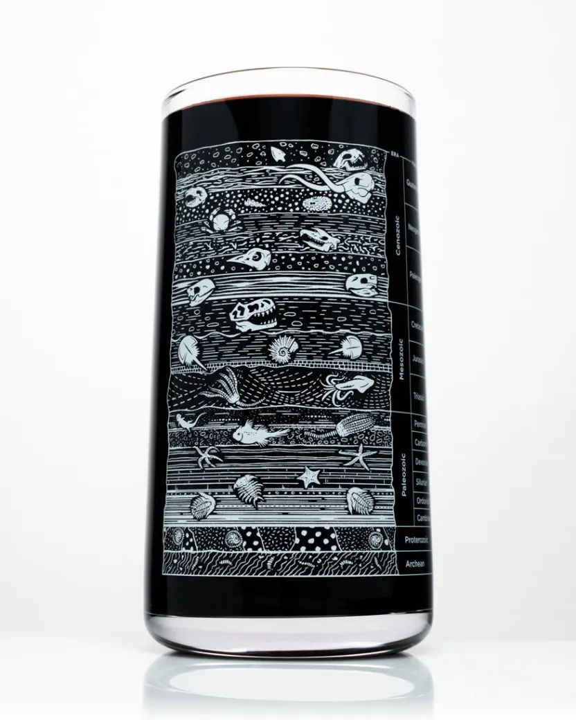 Cognitive Surplus Stratigraphy Drinking Glass – Core Sample Tumbler | * Drinking Glasses | Paleontology