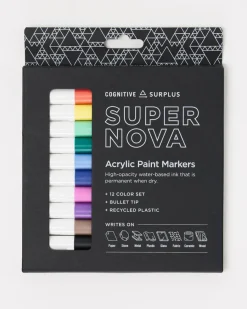 Cognitive Surplus Supernova Acrylic Markers (Pack of 12)* Black Paper Notebooks | Pens