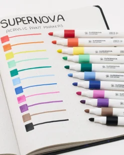 Cognitive Surplus Supernova Acrylic Markers (Pack of 12)* Black Paper Notebooks | Pens