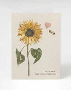 Cognitive Surplus Symbiotic Like Bees & Flowers Card - Science Love Card | * Greeting Cards | Botany