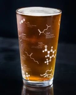 Cognitive Surplus The Science of Beer Pint Glass | Beer Chemistry Set of 2* Beer Glasses | Kitchen Science