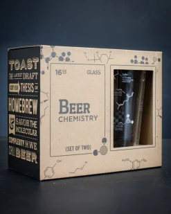 Cognitive Surplus The Science of Beer Pint Glass | Beer Chemistry Set of 2* Beer Glasses | Kitchen Science