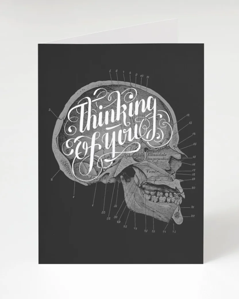 Cognitive Surplus Thinking of You Card - Skull Anatomy Greeting Card | * Greeting Cards | Medicine